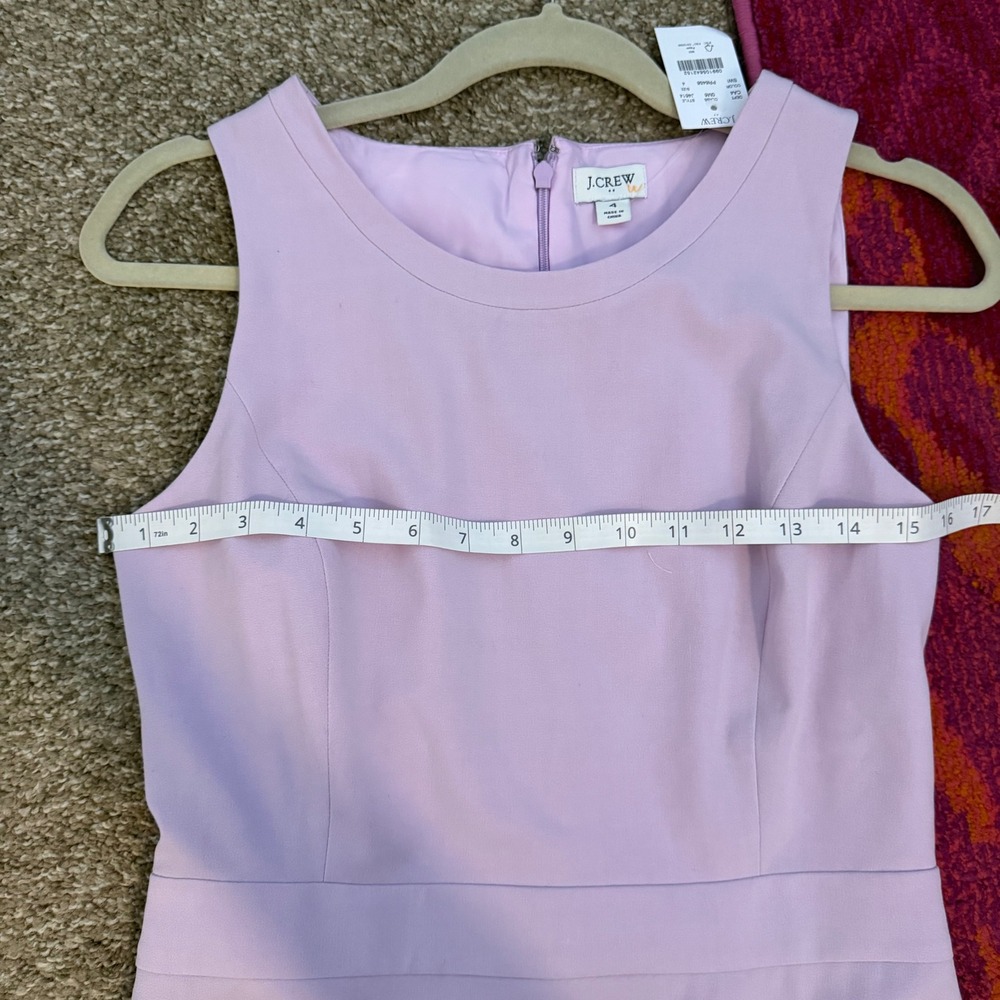 NWT J.Crew Lavender Sheath Dress Sleeveless Formal Business Cotton SZ 4 - Picture 6 of 7